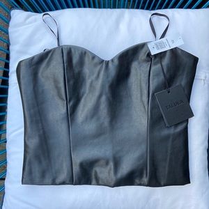 Aritzia Sweetheart Vegan Leather Bustier